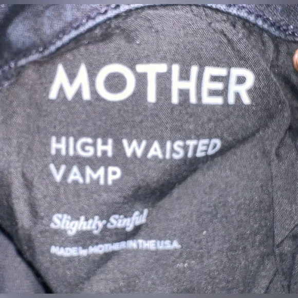 MOTHER Sz 26 High Waisted Vamp Slightly Sinful Black Orig$278 - Picture 8 of 12